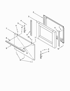 Door Parts Diagram and Parts List for AER3311WAW1  Amana Range