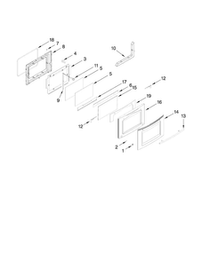 Door Parts Diagram and Parts List for JES9900BAF18  Jenn-Air Range