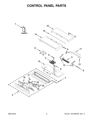 Control Panel Parts Diagram and Parts List for JJW2427DB03  Maytag Wall Oven