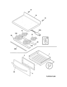 Top/drawer Diagram and Parts List for CCRE3870MSC  Crosley Range
