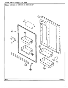 Fresh Food Inner Door Diagram and Parts List for HMG-231667  Admiral Refrigerator
