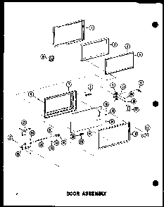 Door Assembly Diagram and Parts List for RC-14S P72649-1M Amana Microwave