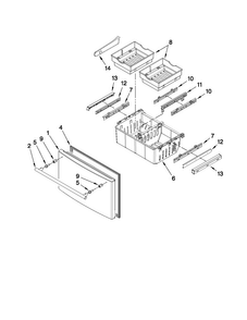 Freezer Door Parts Diagram and Parts List for JFI2089WES6  Jenn-Air Refrigerator
