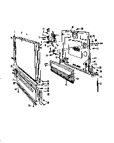 Door Details Diagram and Parts List for DCR-225-1C-OM  Caloric Dishwasher