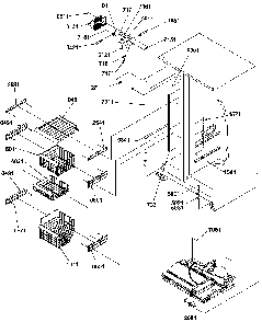 Freezer Shelves And Light Diagram and Parts List for SRDE520TBW-P1312402WW  Amana Refrigerator