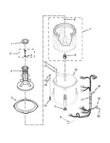 Basket And Tub Parts Diagram and Parts List for NTW4601BQ1  Amana Washer