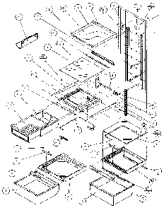 Refrigerator Shelving & Drawers Diagram and Parts List for 36541-P1121701W  Amana Refrigerator