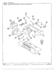 Controls Diagram and Parts List for HMG531680  Admiral Refrigerator