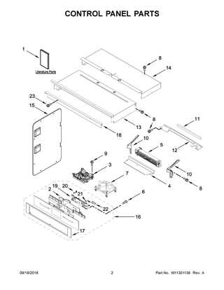Control Panel Parts Diagram and Parts List for JMW2430DP03  Maytag Microwave Oven Combo