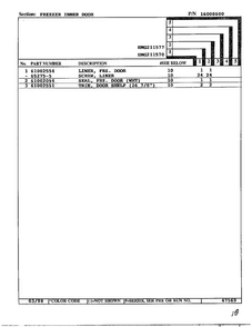 Fresh Food Inner Door/freezer Page 2 Diagram and Parts List for HMG211577  Admiral Refrigerator
