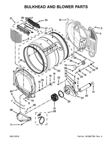 Bulkhead And Blower Parts Diagram and Parts List for MLE20PDCZW0  Maytag Washer Dryer Combo