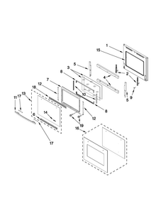 Oven Door Parts Diagram and Parts List for JJW2330WB00  Jenn-Air Wall Oven