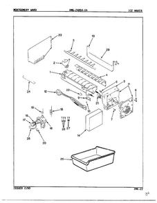 Ice Maker Diagram and Parts List for 24894A-OA  Admiral Refrigerator