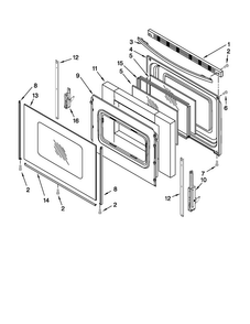 Door Parts Diagram and Parts List for MGR7685AS0  Maytag Range