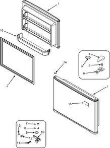 Freezer Door Diagram and Parts List for PTB1826ARW  Maytag Refrigerator