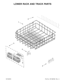 Lower Rack And Track Parts Diagram and Parts List for JDB9000CWP3  Jenn-Air Dishwasher
