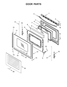 Door Parts Diagram and Parts List for ACR4503SFW0  Amana Range