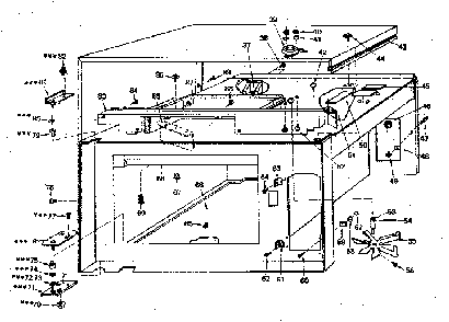 Oven Assembly Diagram and Parts List for 5629907310  Kenmore Microwave
