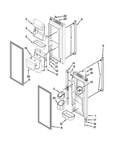 Refrigerator Door Parts Diagram and Parts List for JFI2089WES9  Jenn-Air Refrigerator