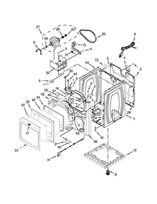Cabinet Parts Diagram and Parts List for MGDB880BW0  Maytag Dryer