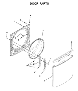Door Parts Diagram and Parts List for MHW5630HC0  Maytag Washer