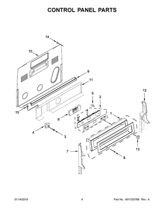 Control Panel Parts Diagram and Parts List for MER8800HK0  Maytag Range