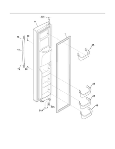 Freezer Door Diagram and Parts List for CRSH267LB5  Crosley Refrigerator