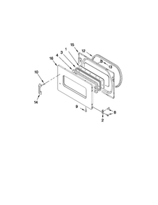 Door Parts Diagram and Parts List for MLG24PNAGW2  Maytag Dryer