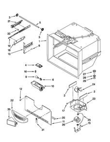 Freezer Liner Parts Diagram and Parts List for JFC2290VTB3  Jenn-Air Refrigerator