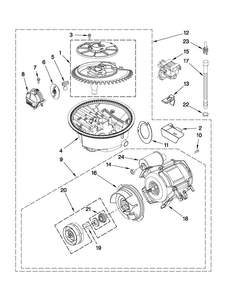 Pump And Motor Parts Diagram and Parts List for CDB7000AWW3  Magic Chef Dishwasher