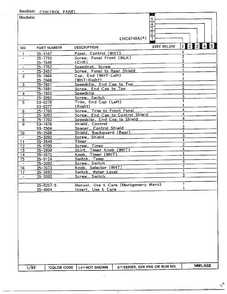 Control Panel Page 2 Diagram and Parts List for 6740A  Norge Washer