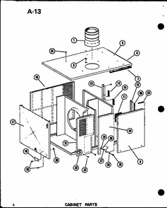 Cabinet Parts (epcg2408-1b/p67470-1c) (epcg3010-1b/p67470-2c) (epcg3612-1b/p67470-3c) Diagram and Parts List for EPCG4213-1B P67470-4C Amana Air Conditioner