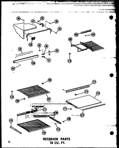 Interior Parts 16 Cu. Ft. Diagram and Parts List for T16N-C-P60236-42WC  Amana Refrigerator