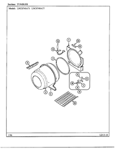 Tumbler Diagram and Parts List for 8749A71  Norge Dryer