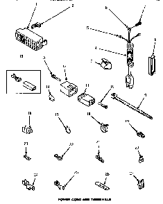 Power Cord & Terminals Diagram and Parts List for CW9203W P1163405WW Amana Washer