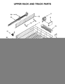 Upper Rack And Track Parts Diagram and Parts List for JDB9200CWY2  Jenn-Air Dishwasher