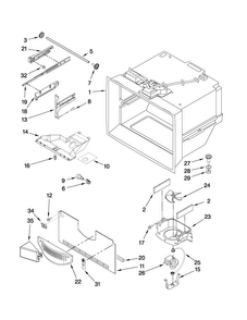 Freezer Liner Parts Diagram and Parts List for JFC2089HTB4  Jenn-Air Refrigerator