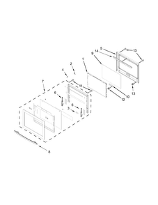 Upper Oven Door Parts Diagram and Parts List for JJW2830DS00  Jenn-Air Wall Oven
