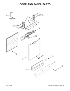 Part Location Diagram of W10910629 Whirlpool NUT