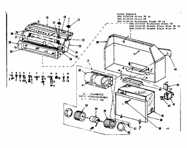 Range Hood Diagram and Parts List for 8505236725  Kenmore Range Hood