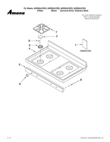 Cooktop Parts Diagram and Parts List for AGR5844VDS3  Amana Range