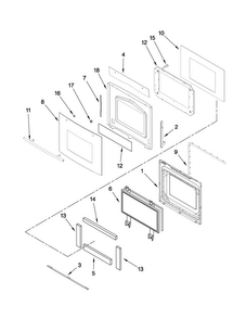 Lower Oven Door Parts Diagram and Parts List for JJW9627DDS30  Jenn-Air Wall Oven