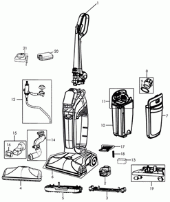 Diagram Diagram and Parts List for BH55100  Hoover Upright Vacuum