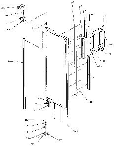 Refrigerator Door Hinge And Trim Diagram and Parts List for SX25N-P1162704W  Amana Refrigerator