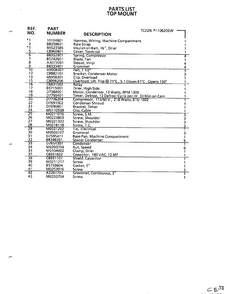 Top Mount Page 36 Diagram and Parts List for TC22N-P116205W  Amana Refrigerator