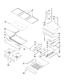 Shelf Parts Diagram and Parts List for MFI2269VEM7  Maytag Refrigerator