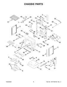 Chassis Parts Diagram and Parts List for YMER7700LZ3  Maytag Range