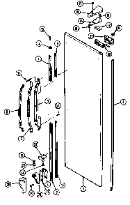 Fresh Food Outer Door Diagram and Parts List for RSW2200CAL DM31B Maytag Refrigerator