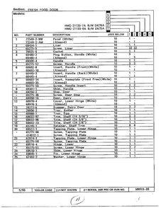 Fresh Food Door Page 2 Diagram and Parts List for 21133-A  Admiral Refrigerator