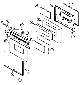 Door Diagram and Parts List for 6294576  Maytag Range